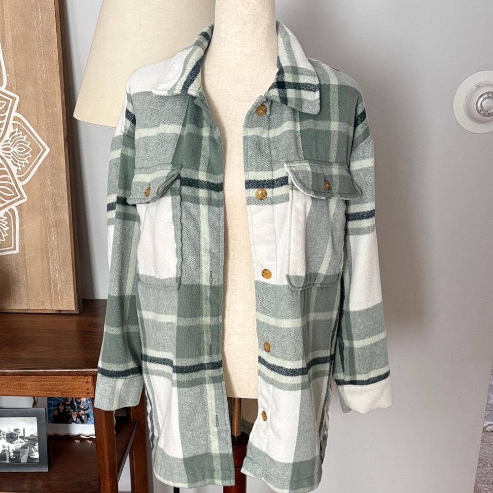 BANANA REPUBLIC Plaid Flannel Shacket Oversized Size X-Small
